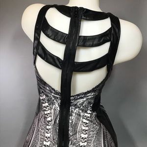 NWOT Affliction faux leather cage dress